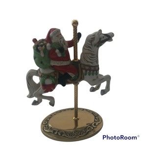 Vintage Santa Riding Carousel Horse Figurine Home Interiors Homco #5117